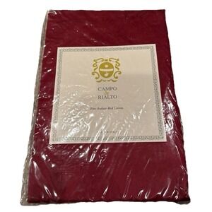 Vtg Campo de Rialto Pillow Case Pair Standard Red Italian 20" X 30"